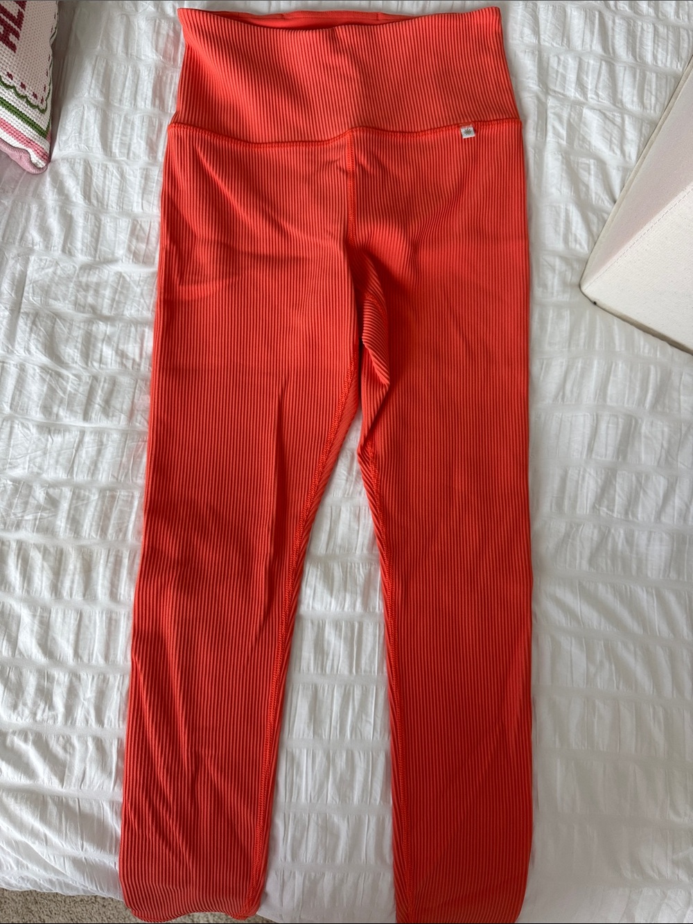 Athleta Ribbed High-Waist Leggings in orange